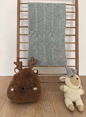 Wholesale Baby Knitted Tassel Blanket 0-12M Jojomini 1062-97100 Серый 