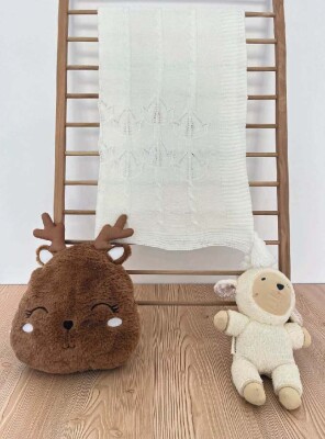 Wholesale Baby Knitted Tassel Blanket 0-12M Jojomini 1062-97100 White