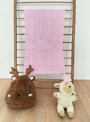 Wholesale Baby Knitted Tassel Blanket 0-12M Jojomini 1062-97100 Pink