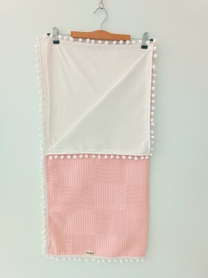 Wholesale Baby Mozaic Pique Blanket 86x86 cm Tomuycuk 1074-10248 Salmon Color 