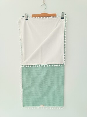 Wholesale Baby Mozaic Pique Blanket 86x86 cm Tomuycuk 1074-10248 Mint Green 