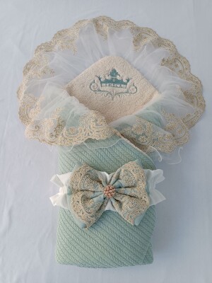 Wholesale Baby Newborn Knit Swaddles Cotton 0-18M Tomuycuk 1074-45315 Мятно-зеленый