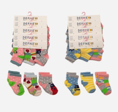 Wholesale 36-Piece Newborn Baby SocksDefne 1064-DFNB-K024-21 - Defne