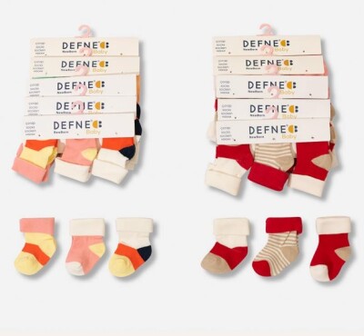 Wholesale 36-Piece Newborn Baby SocksDefne 1064-DFNB-K027-21 - Defne