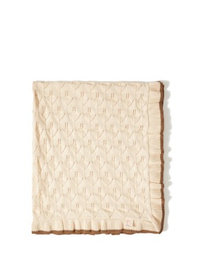 Wholesale Baby Organic Cotton Knitted Blanket with Ruffle 80x90 Uludağ Triko 1061-21018 - 1