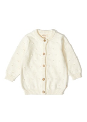 Wholesale Baby Organic Cotton Knitwear Cardigan 12-36M Uludağ Triko 1061-21071-1 - Uludağ Triko (1)