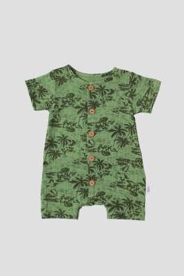 Wholesale Baby Patterned Rompers 3-12M Kidexs 1026-60134 Green