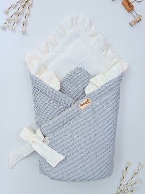 Wholesale Baby Ultra Soft Cotton Swaddle 0-24M Tomuycuk 1074-45494 Gray