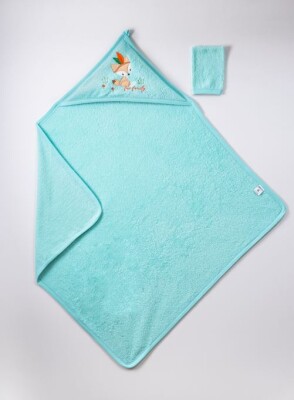 Wholesale Baby Unisex 2-Piece Set with Scrub Mitt and Towel 100x100 Ramel Kids 1072-367 Mint Green 