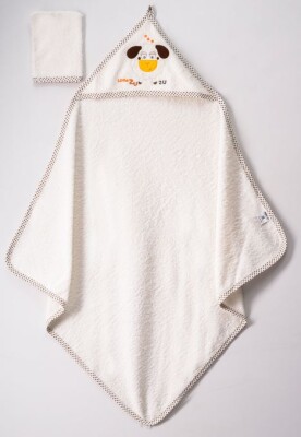 Wholesale Baby Unisex 2-Piece Set with Scrub Mitt and Towel 80x80 Ramel Kids 1072-462 Кремовый цвет 