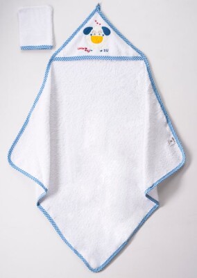 Wholesale Baby Unisex 2-Piece Set with Scrub Mitt and Towel 80x80 Ramel Kids 1072-462 Light Blue