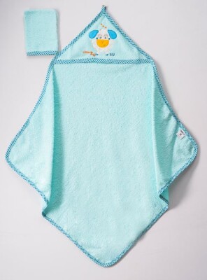 Wholesale Baby Unisex 2-Piece Set with Scrub Mitt and Towel 80x80 Ramel Kids 1072-462 Mint Green 