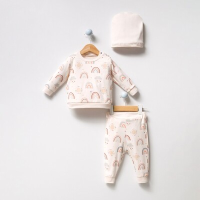 Wholesale Unisex Baby 3-Piece Body, Beanie and Pants Set 3-18M Bubbles 2040-7009 - Bubbles