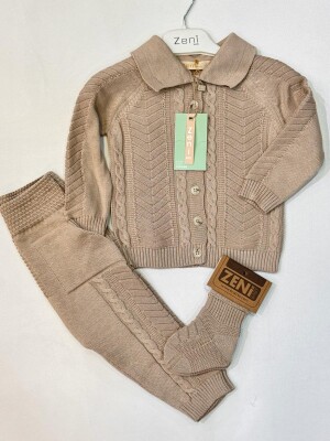 Wholesale Baby Unisex 2-Pieces Sweatshirt and Pants Set 0-18M Zeni 2049-3026 Bej