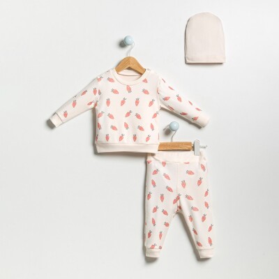 Wholesale Baby Unisex 3-Pieces Body, Hat and Pants Set 3-18M Bubbles 2040-7028 - 1
