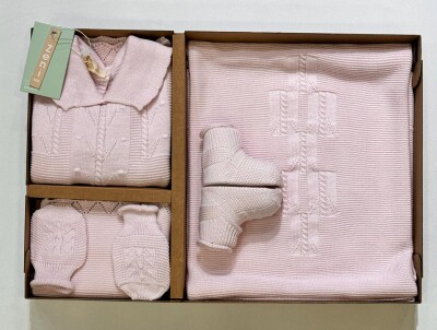Wholesale Baby Unisex 5-Pieces Newborn Set 0-12M Zeni 2049-3011 Light Pink
