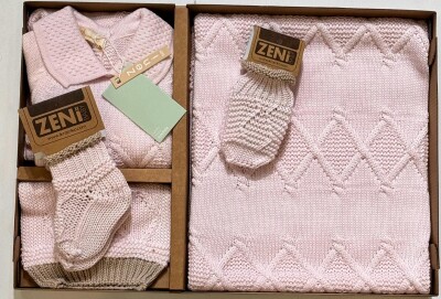 Wholesale Baby Unisex 5-Pieces Newborn Set 0-12M Zeni 2049-3022 Light Pink
