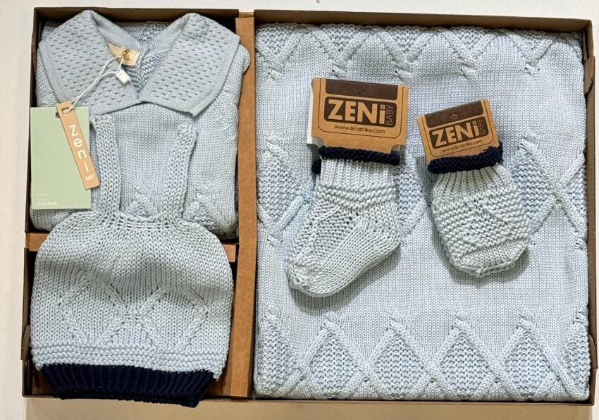 Wholesale Baby Unisex 5-Pieces Newborn Set 0-12M Zeni 2049-3022 - 6