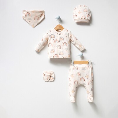 Wholesale Baby Unisex 5-Pieces Newborn Set 0-3M Bubbles 2040-5009 - Bubbles