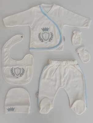 Wholesale Baby Unisex 5-Pieces Newborn Set 0-3M Tomuycuk 1074-15308-A - 1