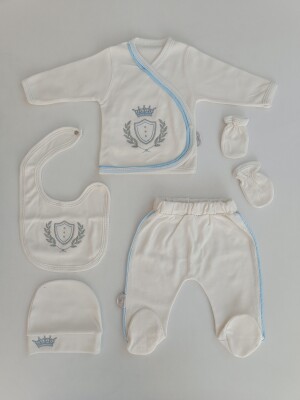 Wholesale Baby Unisex 5'li Newborn Set 0-3M Tomuycuk 1074-15308-K-1 - 1