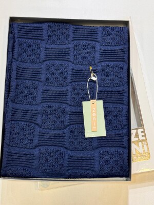Wholesale Baby Unisex Blanket 80x90cm 0-18M Zeni 2049-3040 Темно-синий