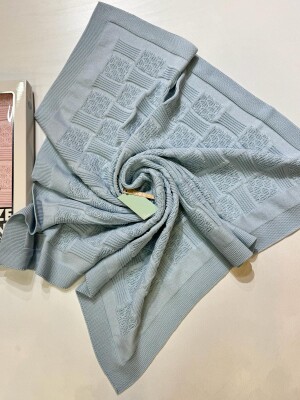Wholesale Baby Unisex Blanket 80x90cm 0-18M Zeni 2049-3040 Açık Mavi