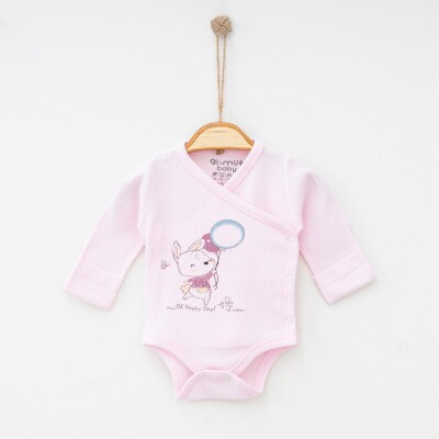 Wholesale Baby Unisex Body 0-1M Gümüş Baby 2043-0071 Pink