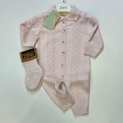 Wholesale Baby Unisex Jumpsuit 0-18M Zeni 2049-3005 Светло- розовый 