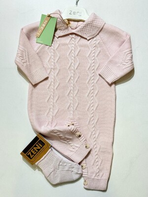 Wholesale Baby Unisex Jumpsuit 0-18M Zeni 2049-3015 Светло- розовый 