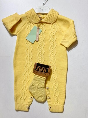 Wholesale Baby Unisex Jumpsuit 0-18M Zeni 2049-3015 Yellow