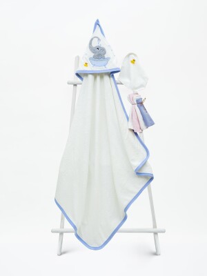 Wholesale Baby Unisex Towel and Bath Scrub 85x85cm 1-3Y Babyline 2015-9-724 Mavi