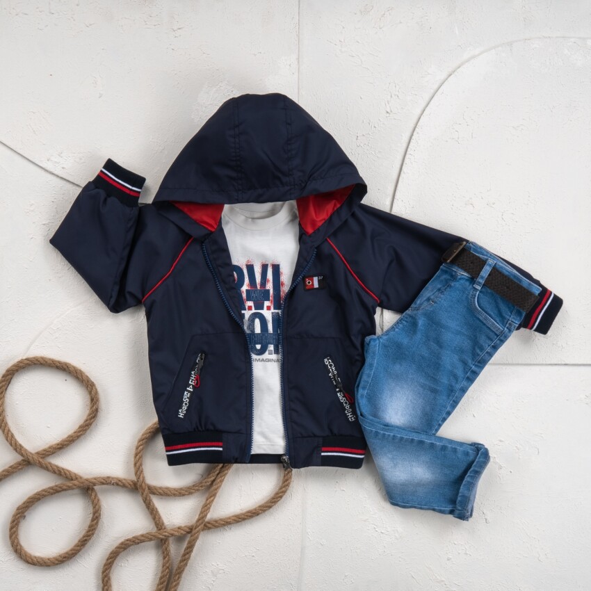 Wholesale Boy 3 Pieces Coat Torusers Set Suit 1-4Y Cool Exclusive 2036-25121 - 3