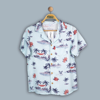 Wholesale Boy Car Patterned Shirt 2-5Y Timo 1018-TE4DÜ202242592 - 2