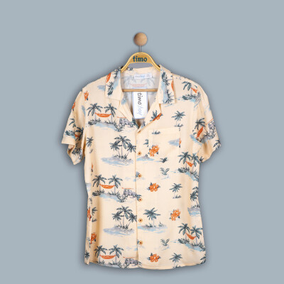 Wholesale Boy Car Patterned Shirt 2-5Y Timo 1018-TE4DÜ202242592 - Timo