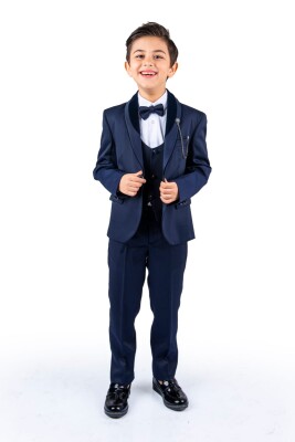 Wholesale Boy Jacket Shirt Bow Vest Groom Suit 11-14Y Messy 1037-5817 - 4