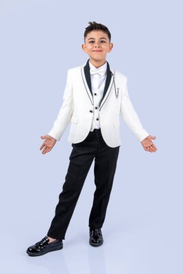 Wholesale Boy Jacket Shirt Bow Vest Groom Suit 3-7Y Messy 1037-9281 - Messy (1)