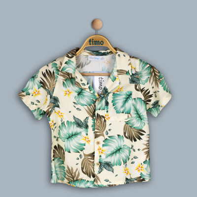 Wholesale Boy Palma Patterned Shirt 2-5Y Timo 1018-TE4DT202242582 - 2