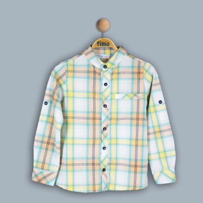 Wholesale Boy Patterned Shirt 6-9Y Timo 1018-TE4DÜ202243753 - 2