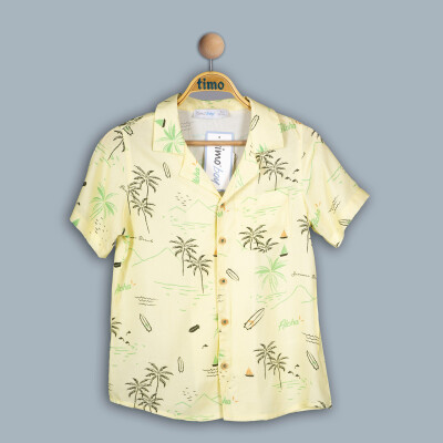 Wholesale Boys Sea Patterned Shirt 2-5Y Timo 1018-TE4DT202242602 - 3
