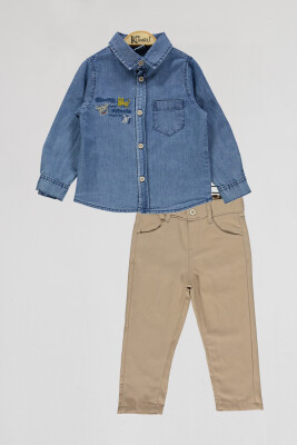 Wholesale Boys 2-Piece Denim Shirts and Pants Set 2-5Y Kumru Bebe 1075-4048 - Kumru Bebe (1)