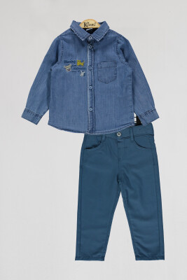 Wholesale Boys 2-Piece Denim Shirts and Pants Set 2-5Y Kumru Bebe 1075-4048 - Kumru Bebe