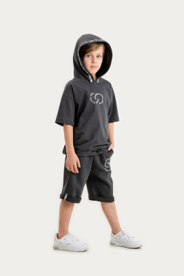 Wholesale Boys 2-Piece Hooded T-Shirt and Shorts Set 2-5Y Gold Class 1010-2600 - 2