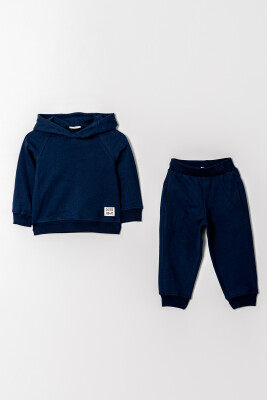 Wholesale Boy's 2-Piece Hooded Tracksuit Set 2-5Y Tuffy 1099-0856 Navy 