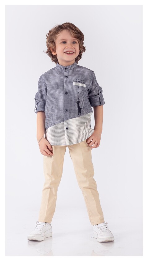 Wholesale Boys 2-Piece Pants And Shirt Set 1-4Y Lemon 1015-9882 - 2