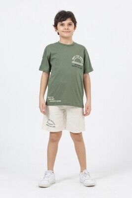 Wholesale Boys 2-Piece Printed T-shirt and Shorts Set 9-14Y DMB Boys&Girls 1081-7457 - 2