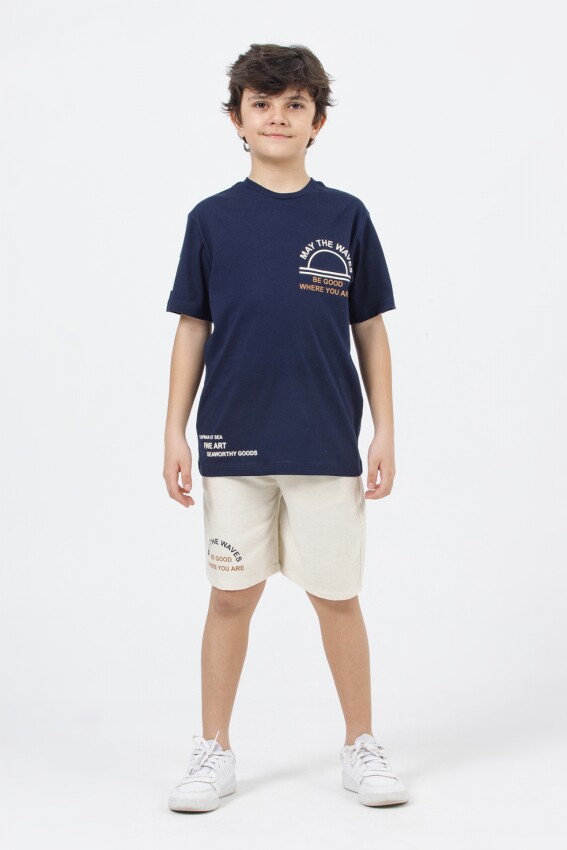 Wholesale Boys 2-Piece Printed T-shirt and Shorts Set 9-14Y DMB Boys&Girls 1081-7457 - 4