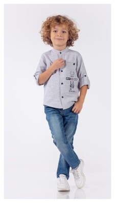 Wholesale Boys 2-Piece Shirt and Denim Pants Set 1-4Y Lemon 1015-9840 - 1