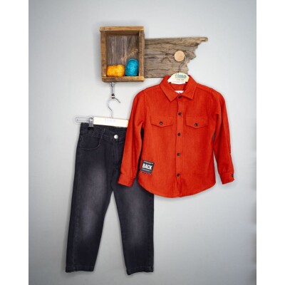 Wholesale Boys 2-Piece Shirt and Denim Pants Set 2-5Y Timo 1018-T3EDT204237332 - 2