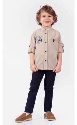 Wholesale Boys 2-Piece Shirt and Pants Set 1-4Y Lemon 1015-9844 - 1